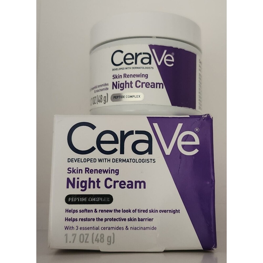 CeraVe Skin Renewing Night Cream ~ Peptide Complex ~ 1.7 oz/48 gm ~ New In Box
